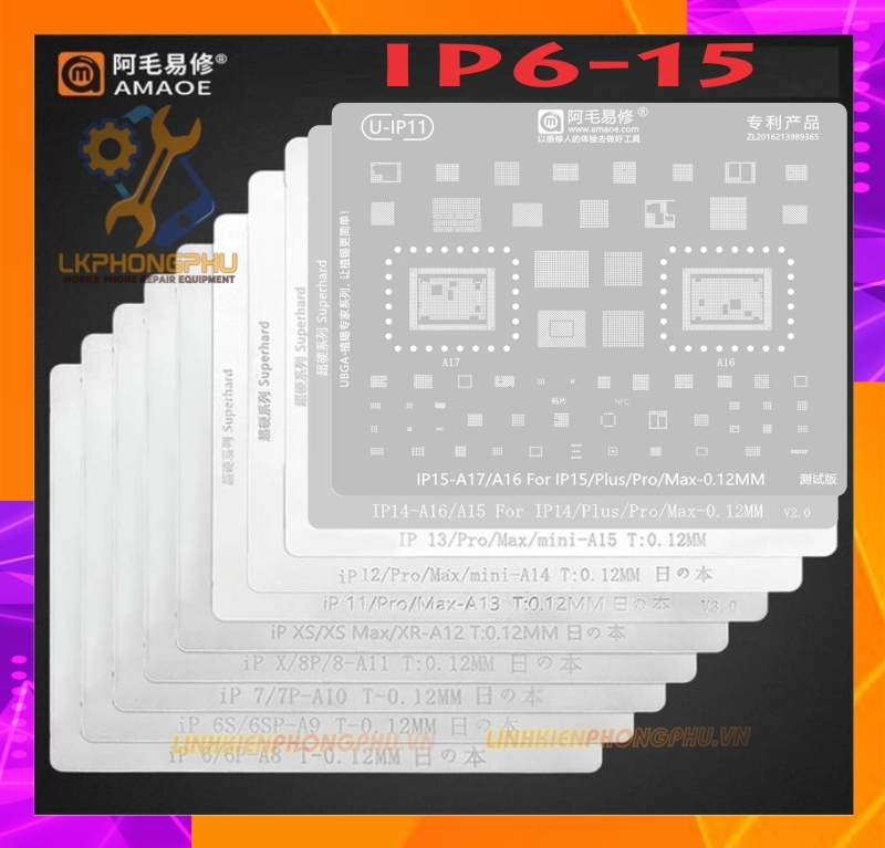 Vỉ làm chân IC Amaoe iPhone Từ 6G-15ProMax