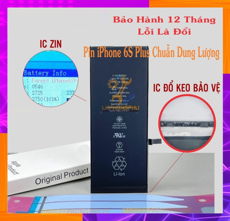 Pin iPhone 6S Plus – 2750mAh full hộp