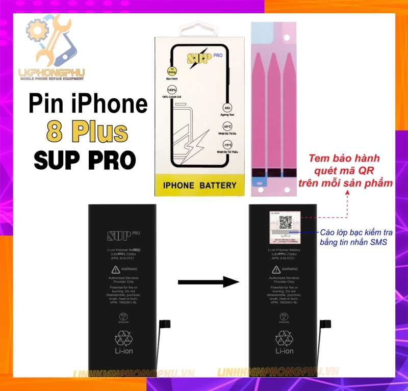 Pin iPhone 8 Plus SUP PRO – 3060mAh