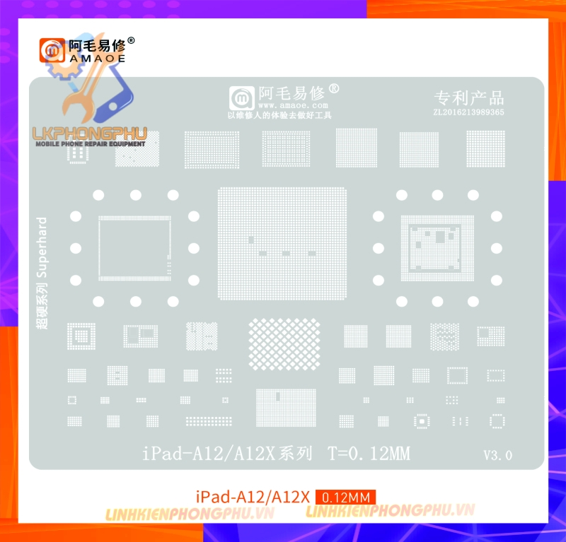 Vỉ làm chân IC iPad M1/M2  / iPad Pro / iPad Air 2020-A14 / iPad 2021-A13 / iPad-A9/A10X / iPad-A12/A12X