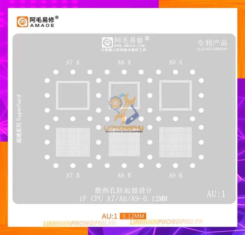 Vỉ làm chân Amaoe IC CPU - RAM : A7 - A8 - A9: AU:1