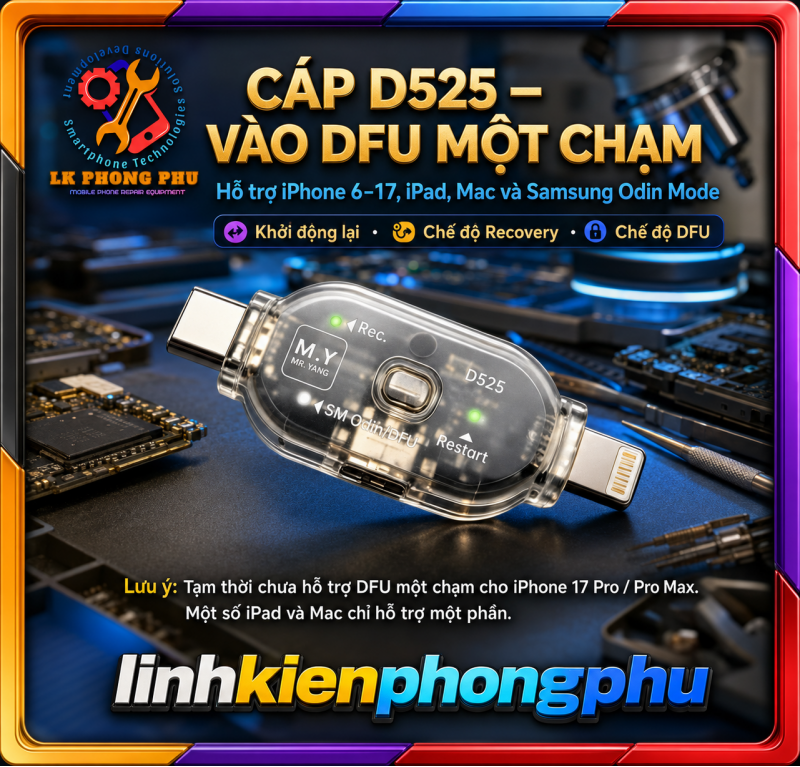 Mạch vào DFU - Recovery Apple - Android YCS D525 (hay còn gọi đầy đủ là Cáp DFU & Recovery Mr.Yang D525) 