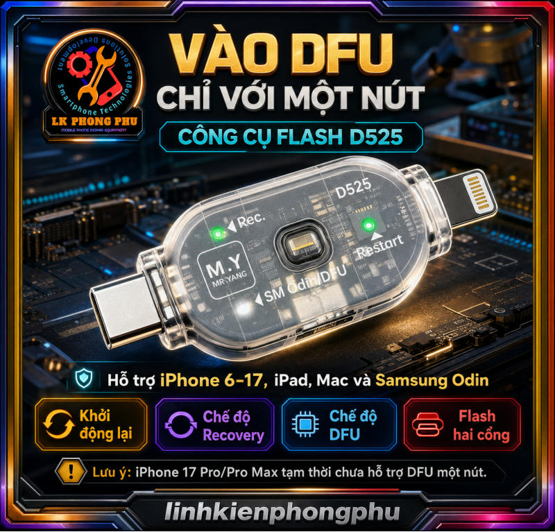 Mạch vào DFU - Recovery Apple - Android YCS D525 (hay còn gọi đầy đủ là Cáp DFU & Recovery Mr.Yang D525) 