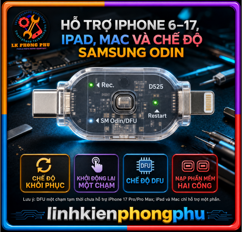 Mạch vào DFU - Recovery Apple - Android YCS D525 (hay còn gọi đầy đủ là Cáp DFU & Recovery Mr.Yang D525) 