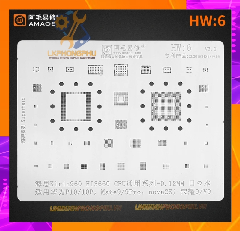 Vỉ làm chân IC Amaoe Huawei Từ HW:1 -> HW17