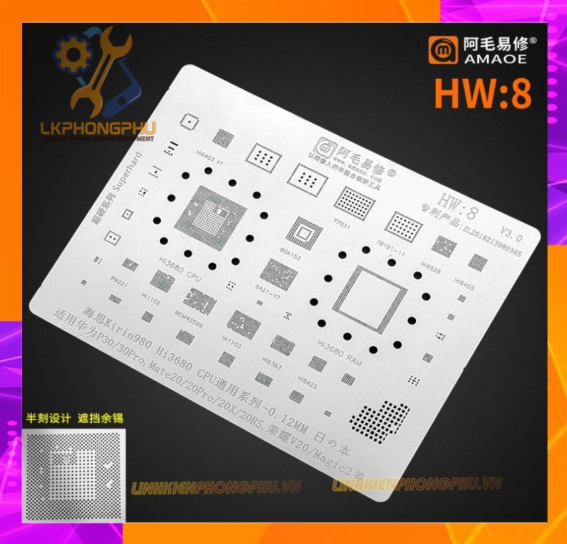 Vỉ làm chân IC Amaoe Huawei Từ HW:1 -> HW17