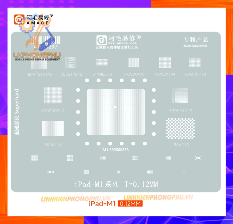 Vỉ làm chân IC iPad M1/M2  / iPad Pro / iPad Air 2020-A14 / iPad 2021-A13 / iPad-A9/A10X / iPad-A12/A12X
