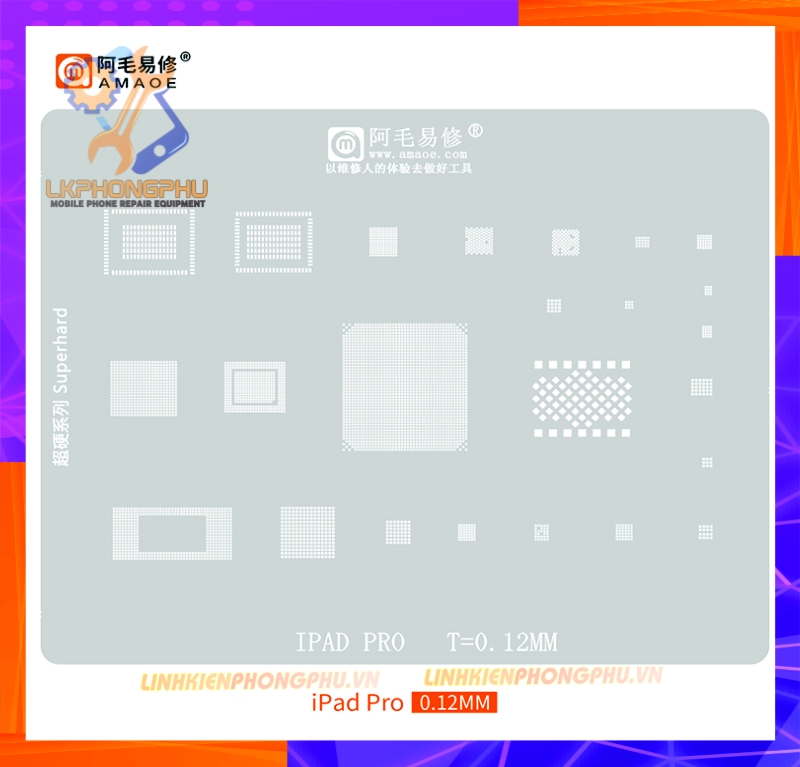 Vỉ làm chân IC iPad M1/M2  / iPad Pro / iPad Air 2020-A14 / iPad 2021-A13 / iPad-A9/A10X / iPad-A12/A12X
