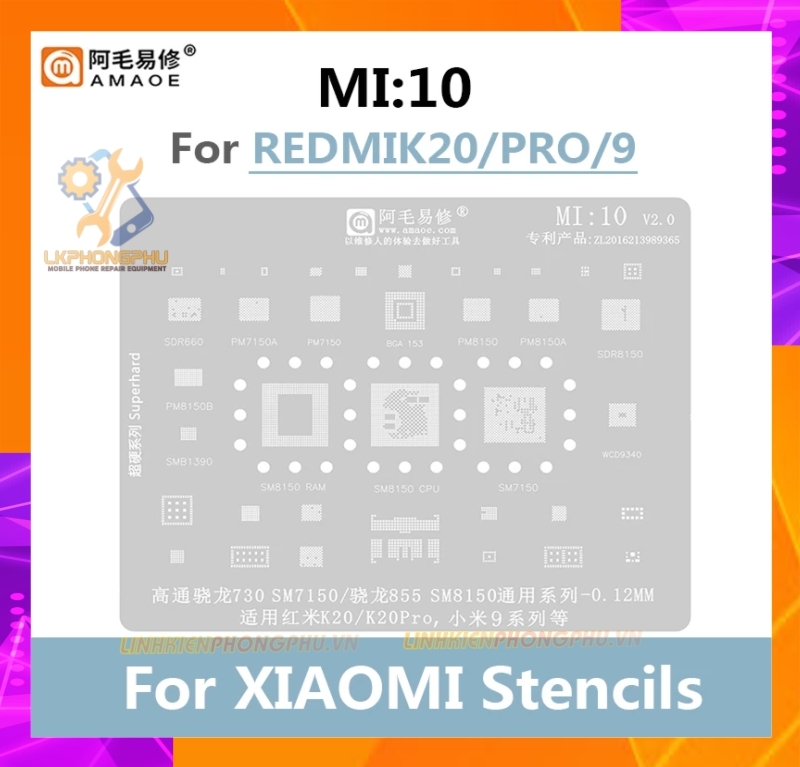 Vỉ làm chân IC Amaoe Xiaomi Từ Mi:1 -> Mi:19 