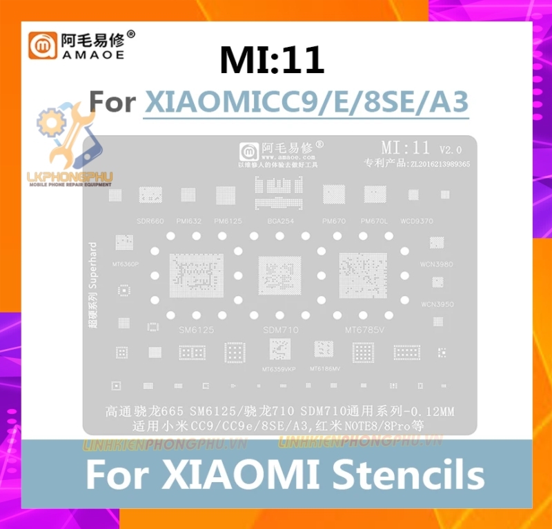Vỉ làm chân IC Amaoe Xiaomi Từ Mi:1 -> Mi:19 