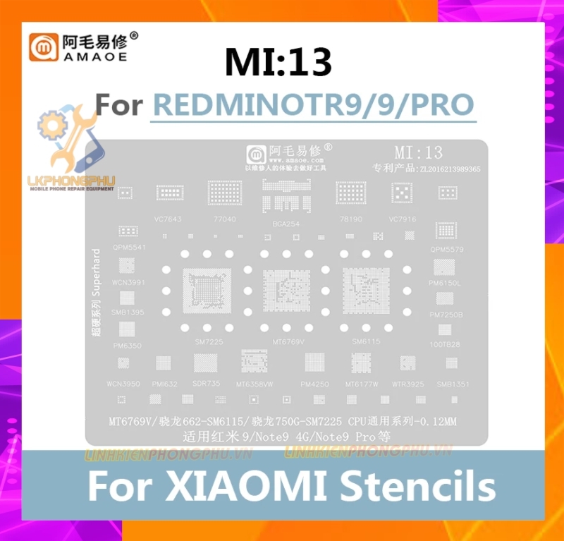 Vỉ làm chân IC Amaoe Xiaomi Từ Mi:1 -> Mi:19 