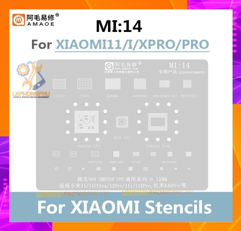 Vỉ làm chân IC Amaoe Xiaomi Từ Mi:1 -> Mi:19 