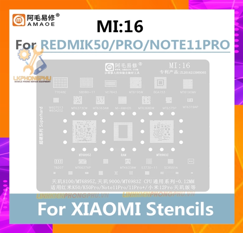 Vỉ làm chân IC Amaoe Xiaomi Từ Mi:1 -> Mi:19 