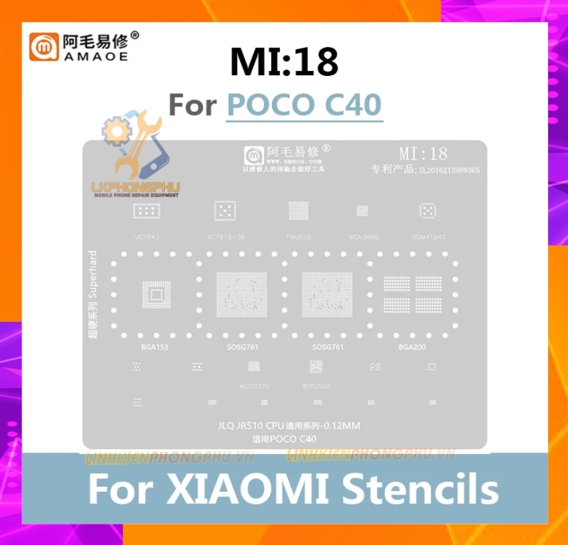Vỉ làm chân IC Amaoe Xiaomi Từ Mi:1 -> Mi:19 