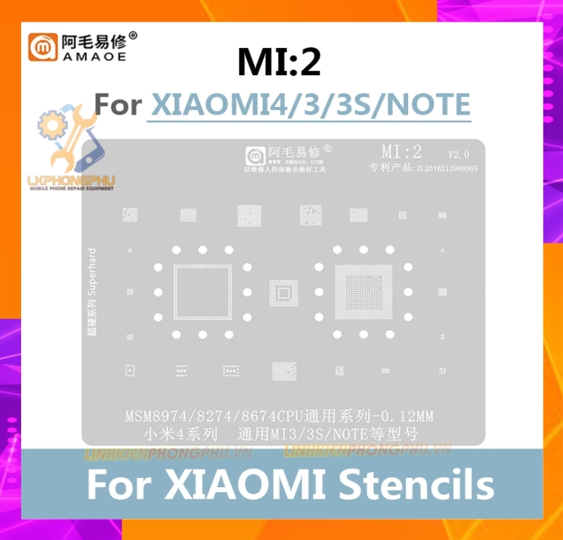 Vỉ làm chân IC Amaoe Xiaomi Từ Mi:1 -> Mi:19 