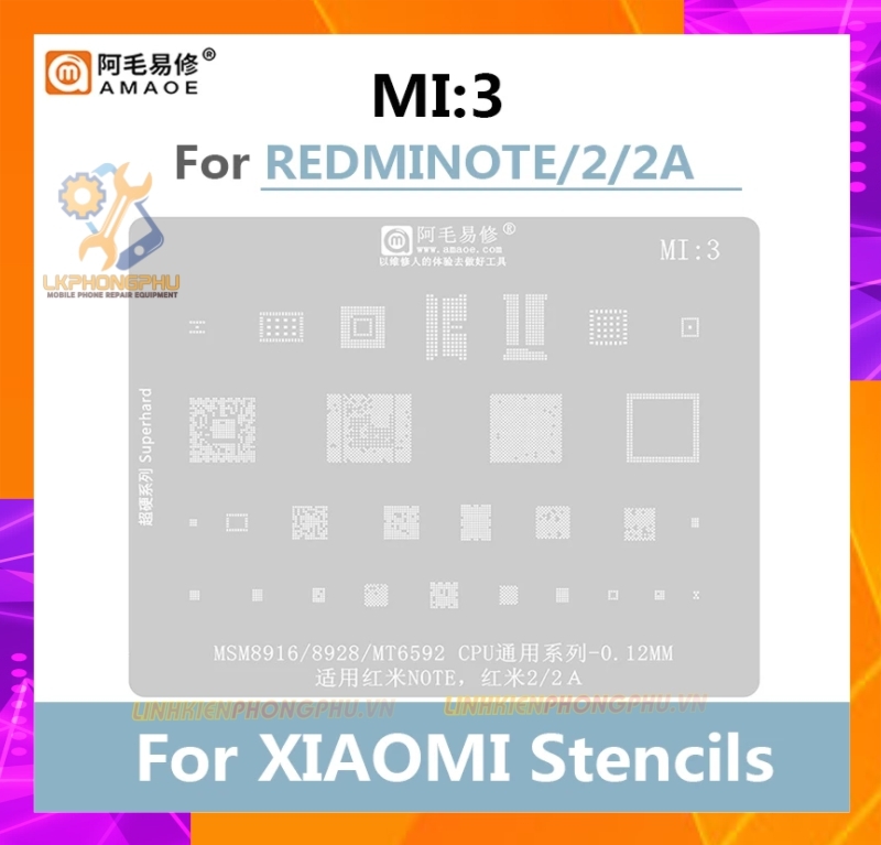 Vỉ làm chân IC Amaoe Xiaomi Từ Mi:1 -> Mi:19 