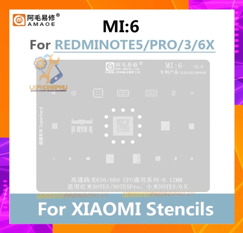 Vỉ làm chân IC Amaoe Xiaomi Từ Mi:1 -> Mi:19 