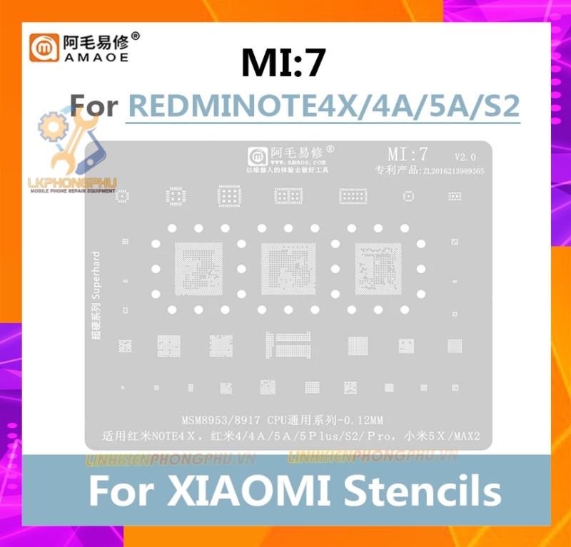 Vỉ làm chân IC Amaoe Xiaomi Từ Mi:1 -> Mi:19 