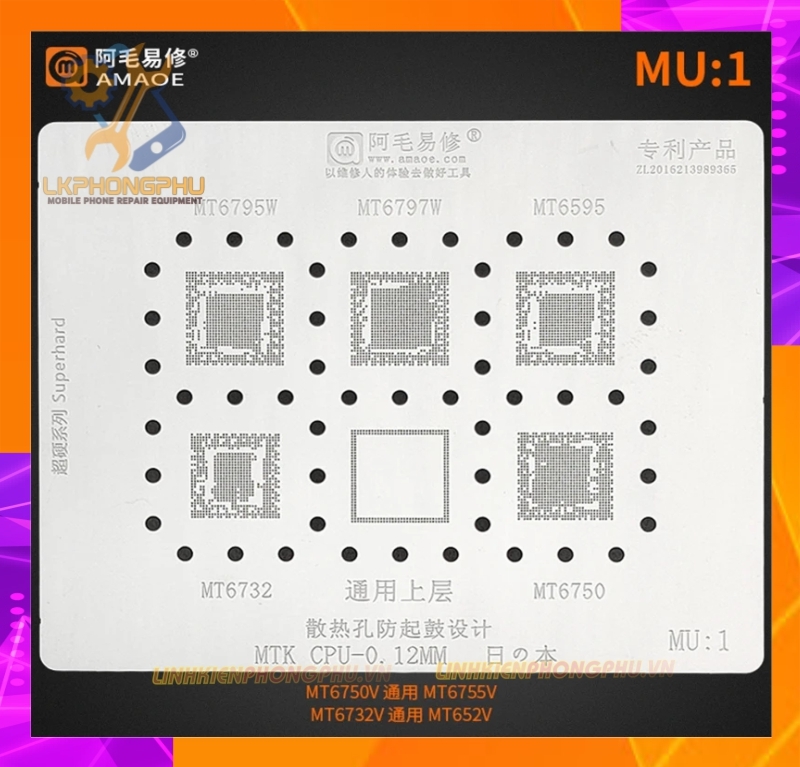 Vỉ làm chân IC Amaoe MTK CPU MU:1 -> MU5