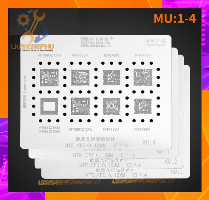 Vỉ làm chân IC Amaoe MTK CPU MU:1 -> MU5