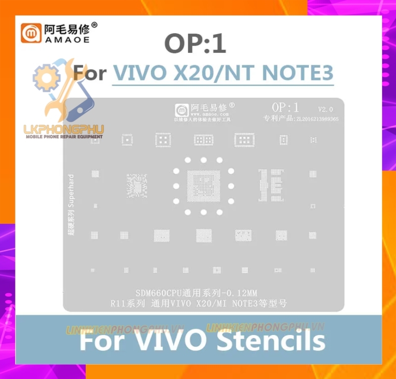 Vỉ làm chân IC Amaoe OPPO/VIVO: OV1 - OV8 : OP1 - OP2