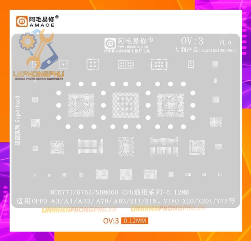 Vỉ làm chân IC Amaoe OPPO/VIVO: OV1 - OV8 : OP1 - OP2