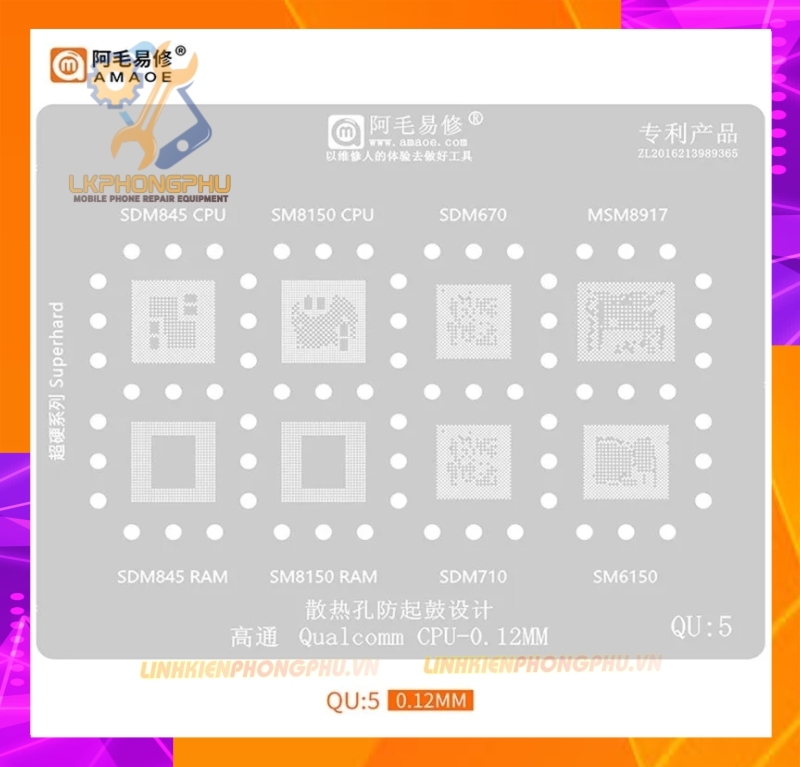 Vỉ làm chân IC Amaoe Xiaomi Huawei Oppo Vivo MTK Qualcomm QU:1 -> QU:8