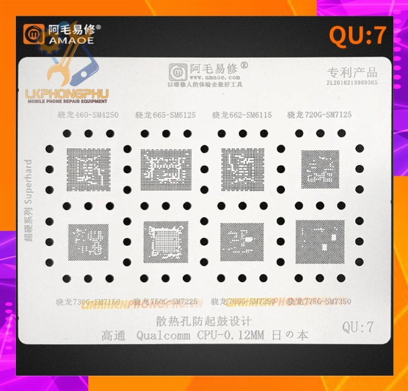Vỉ làm chân IC Amaoe Xiaomi Huawei Oppo Vivo MTK Qualcomm QU:1 -> QU:8
