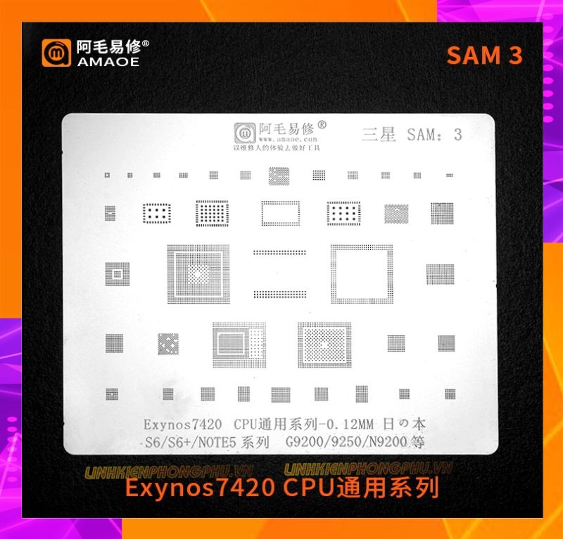 Vỉ làm chân IC Samsung Amaoe Từ Sam:1 đến Sam:17 và Từ EU:1 đến EU:5