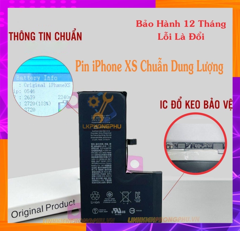 Pin iPhone XS – 2658mAh full hộp